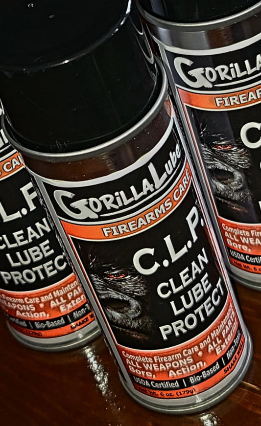 INDUSTRIAL GRADE C.L.P. GORiLLA LUBE's FIREARMS CARE PRODUCT LINE LIQUID AND SPRAY Formulations